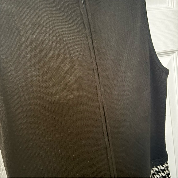 Calvin Klein Houndstooth Knit Fit & Flare Dress Women's Small S Black White Work - Picture 11 of 16